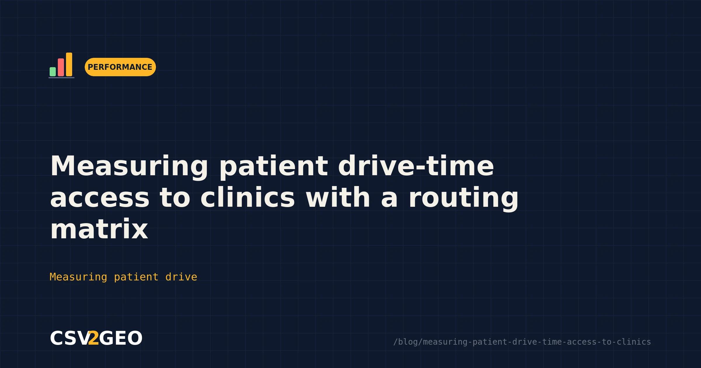 Measuring patient drive-time access to clinics with a routing matrix