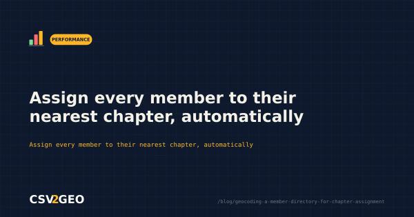 Assign every member to their nearest chapter, automatically