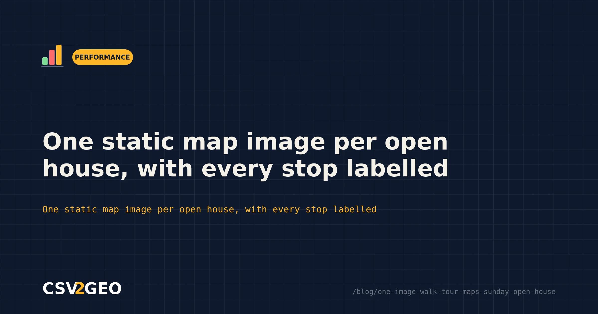 One static map image per open house, with every stop labelled