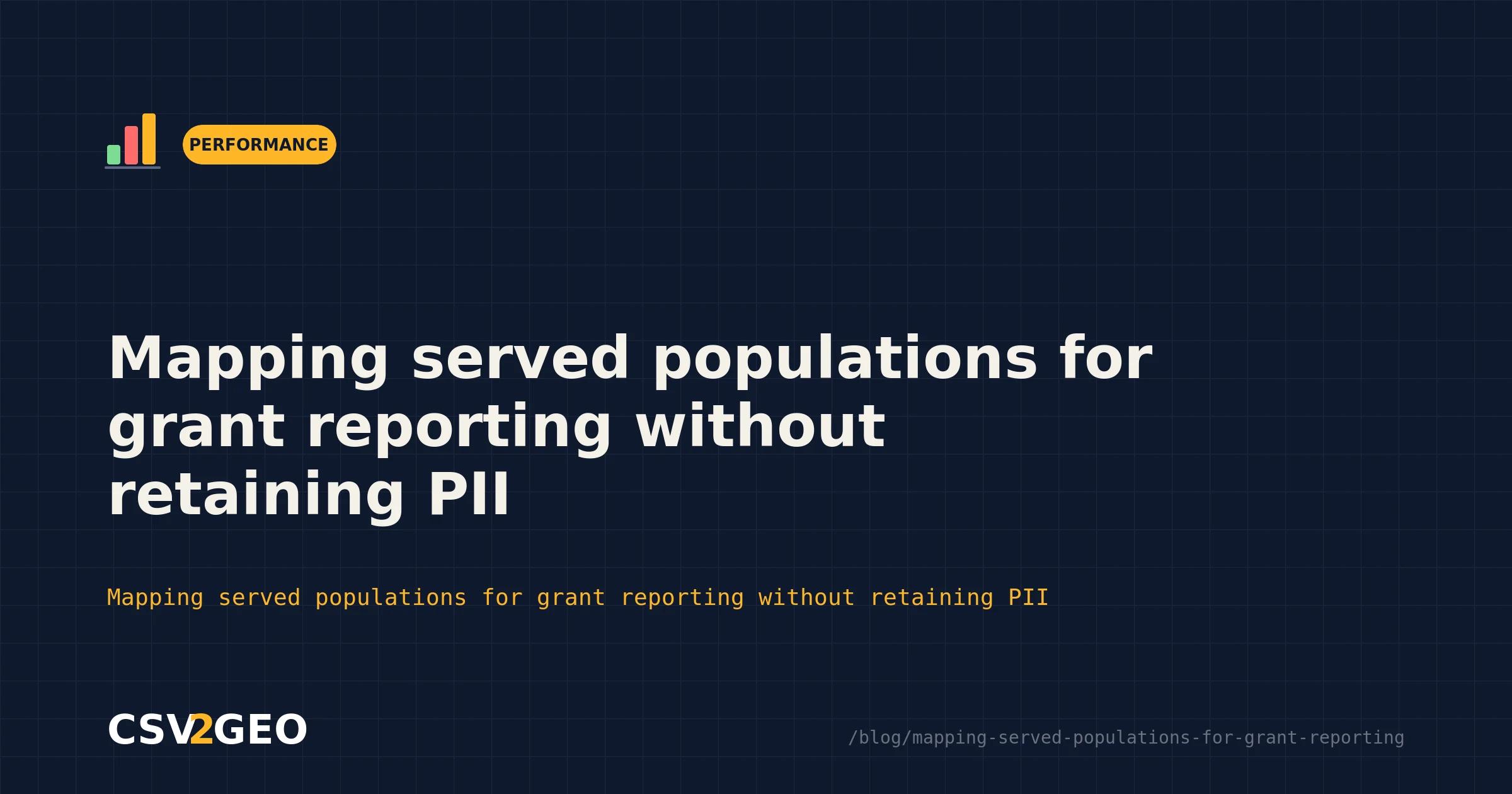 Mapping served populations for grant reporting without retaining PII