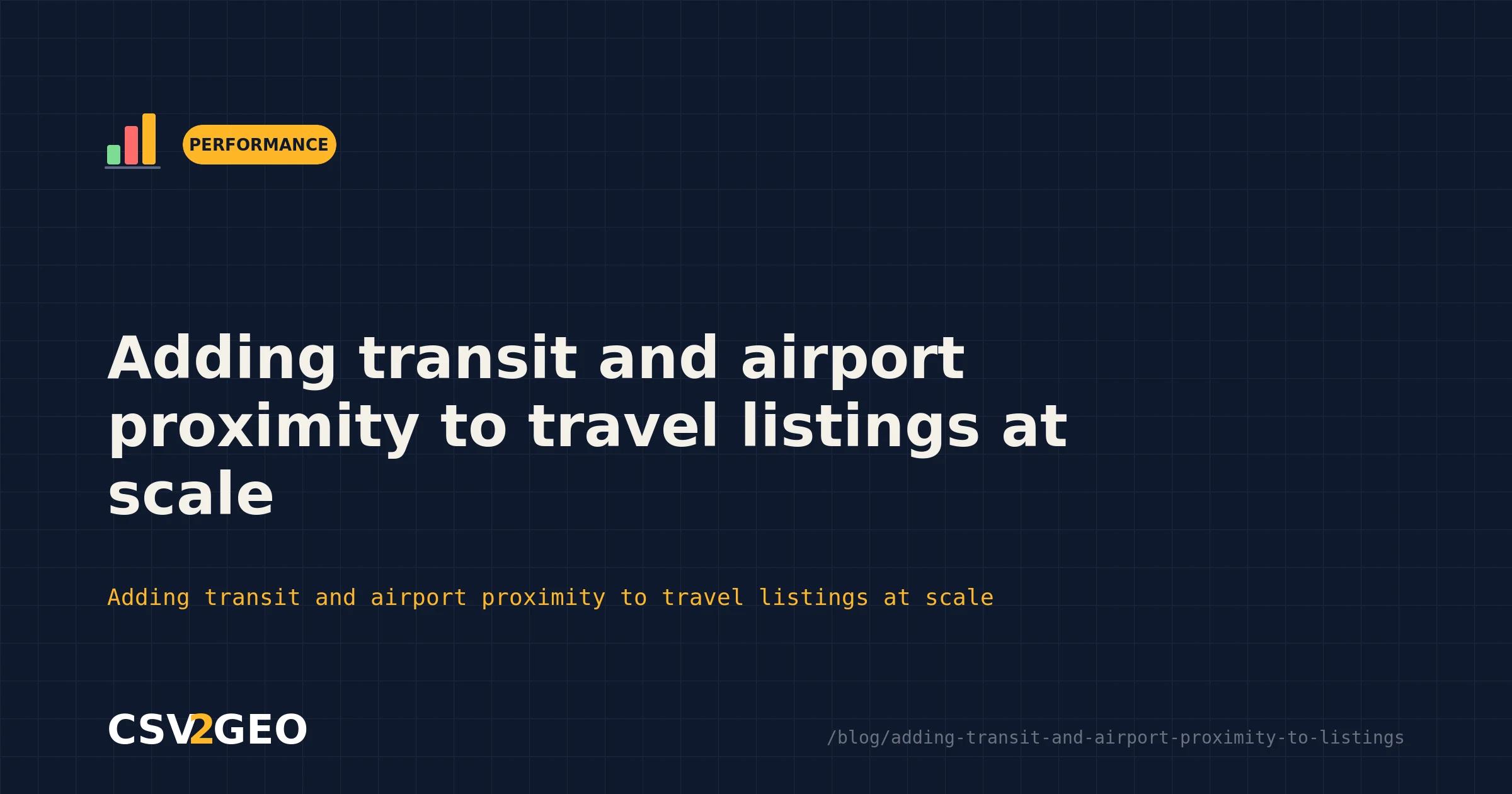 Adding transit and airport proximity to travel listings at scale