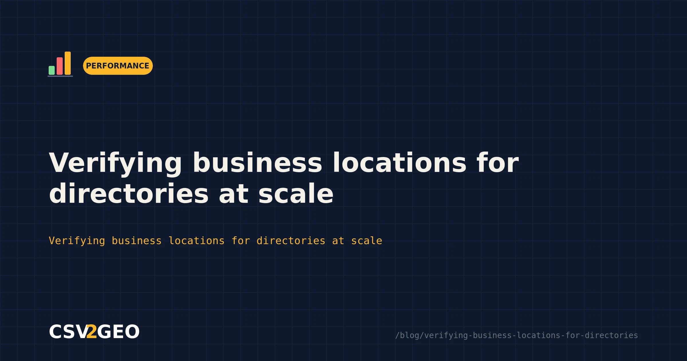 Verifying business locations for directories at scale