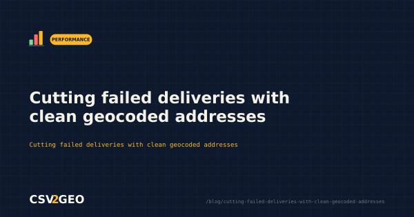 Cutting failed deliveries with clean geocoded addresses