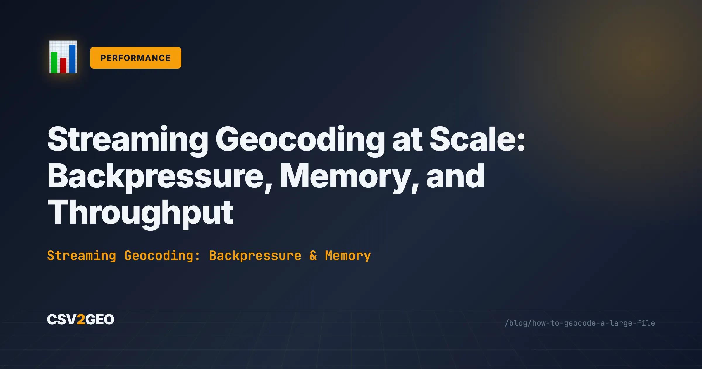 Streaming Geocoding at Scale: Backpressure, Memory, and Throughput