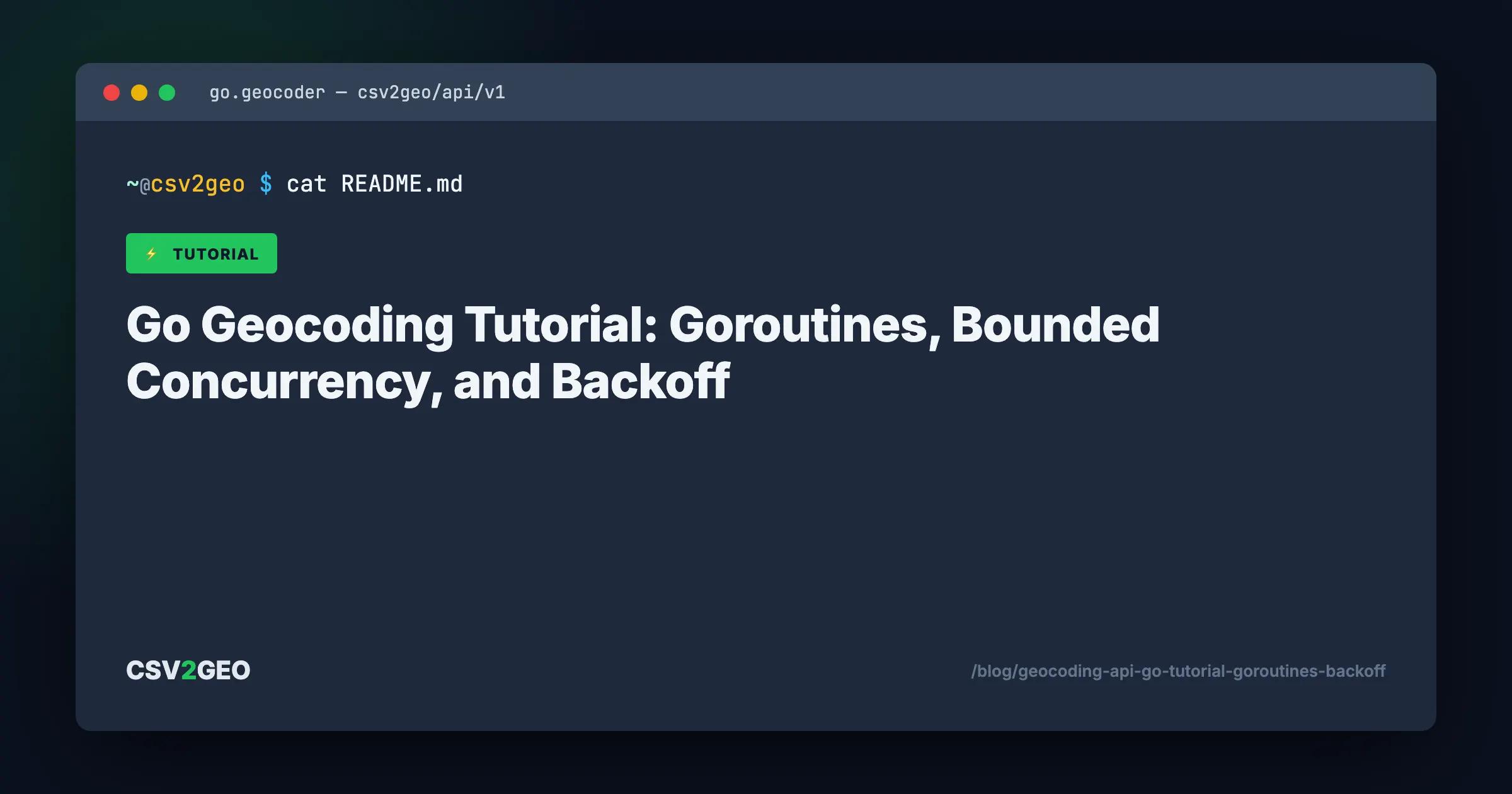 Go Geocoding Tutorial: Goroutines, Bounded Concurrency и Backoff