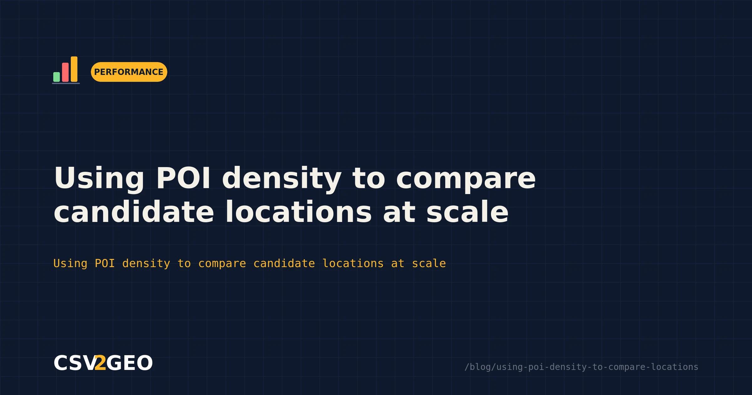 Using POI density to compare candidate locations at scale