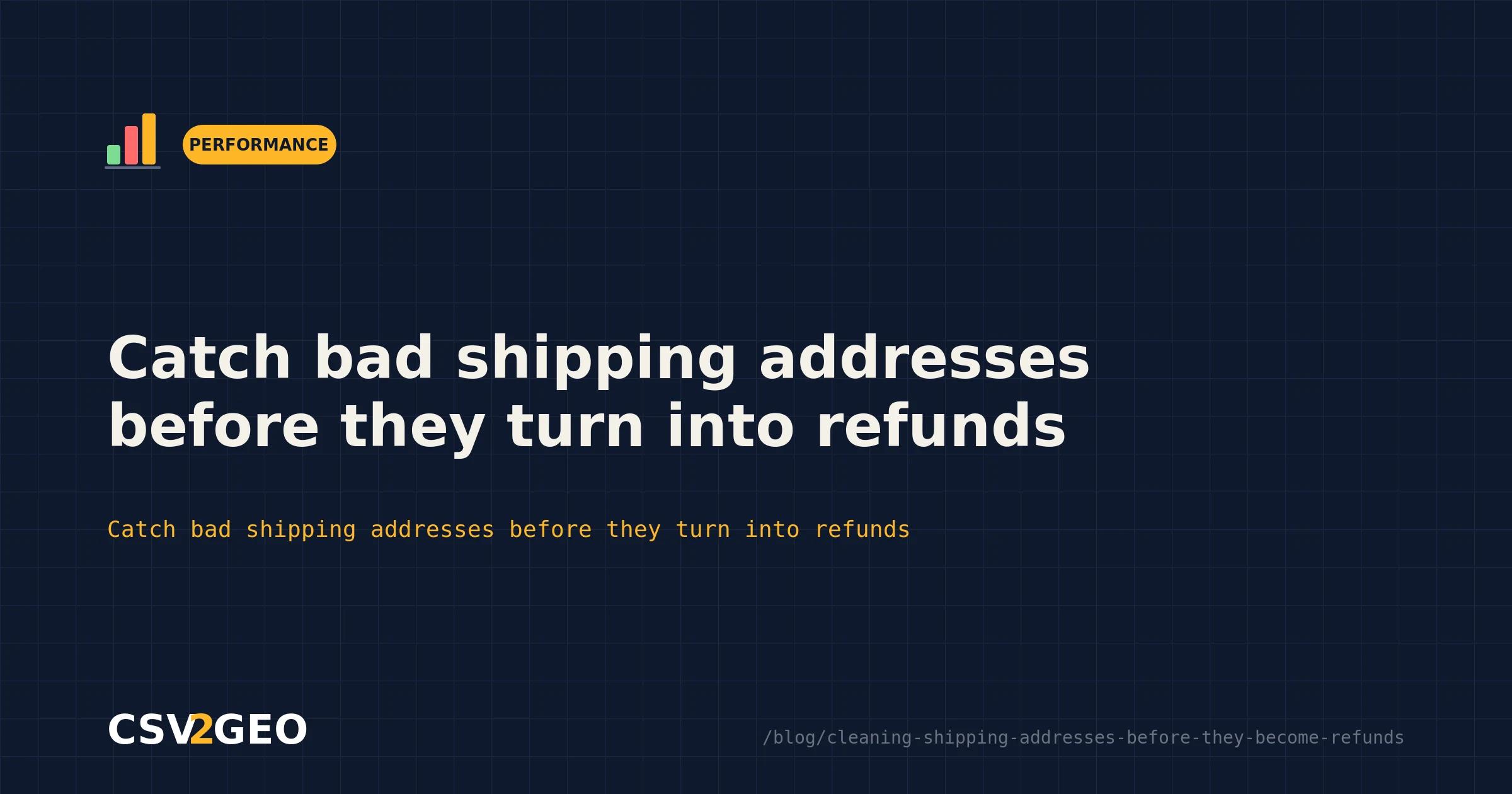 Catch bad shipping addresses before they turn into refunds