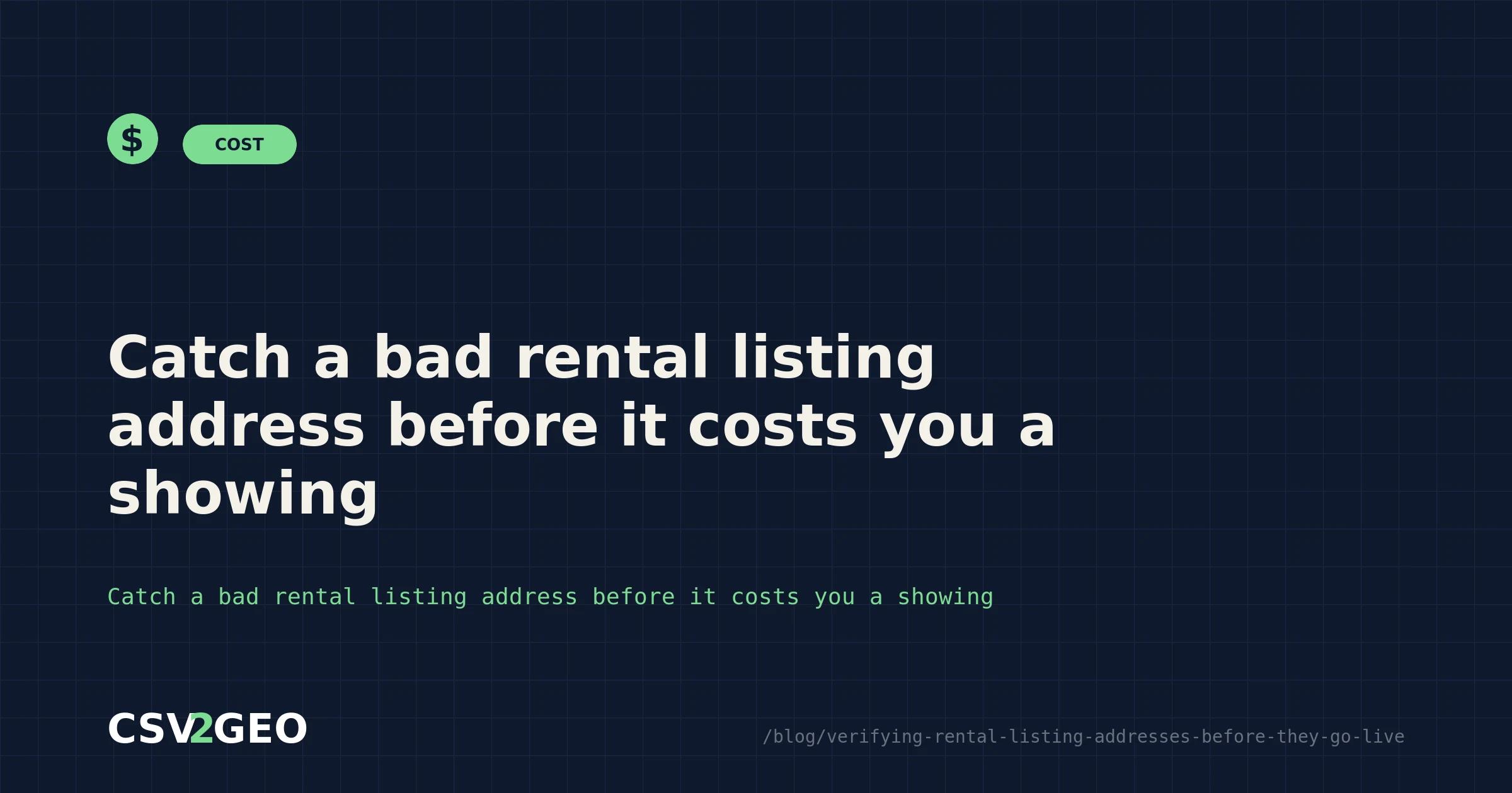 Catch a bad rental listing address before it costs you a showing