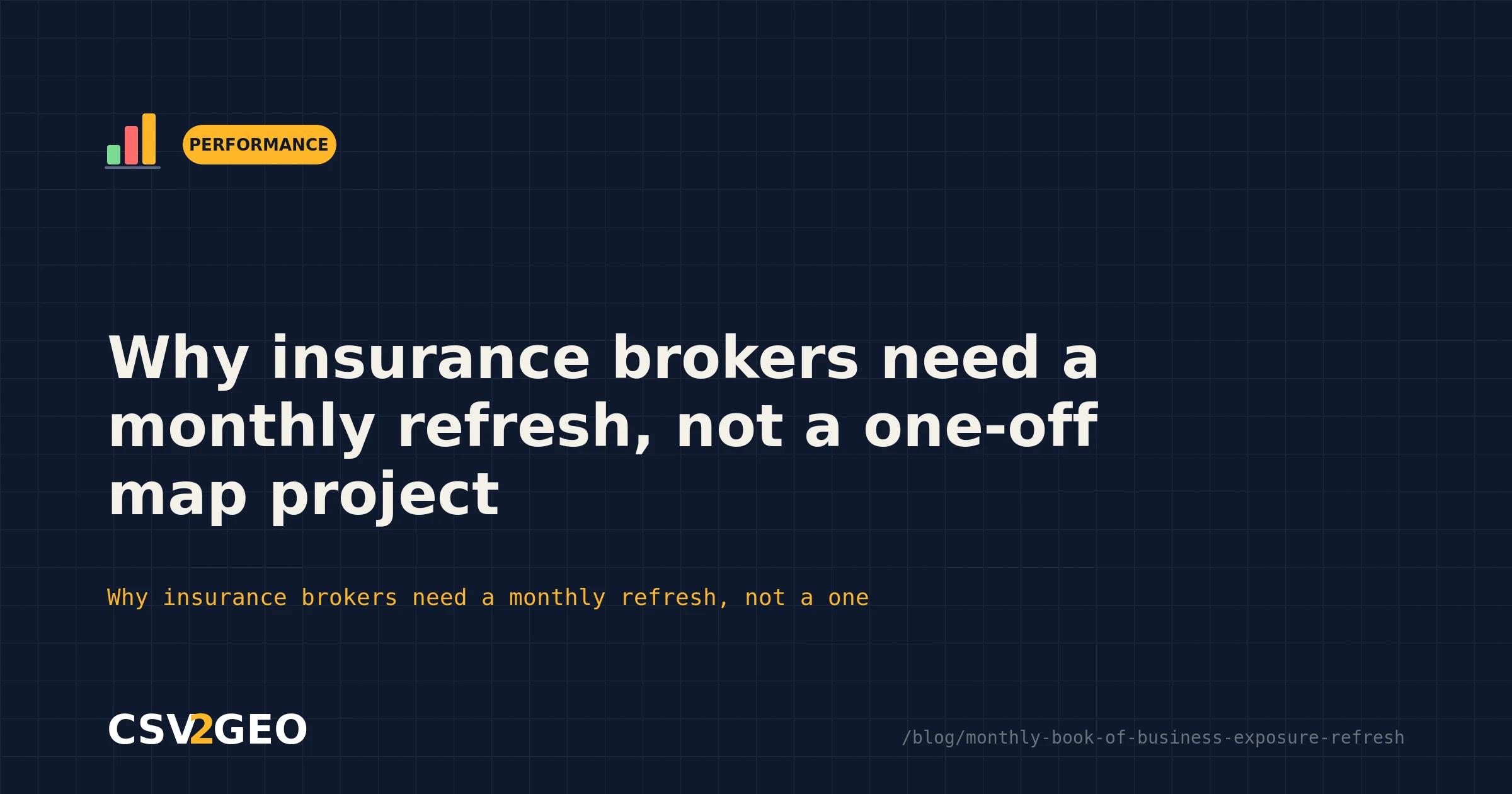 Why insurance brokers need a monthly refresh, not a one-off map project