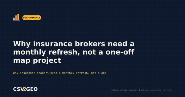 Why insurance brokers need a monthly refresh, not a one-off map project