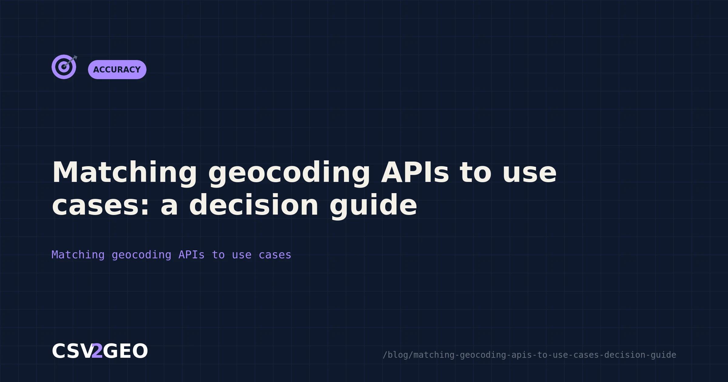Matching geocoding APIs to use cases: a decision guide