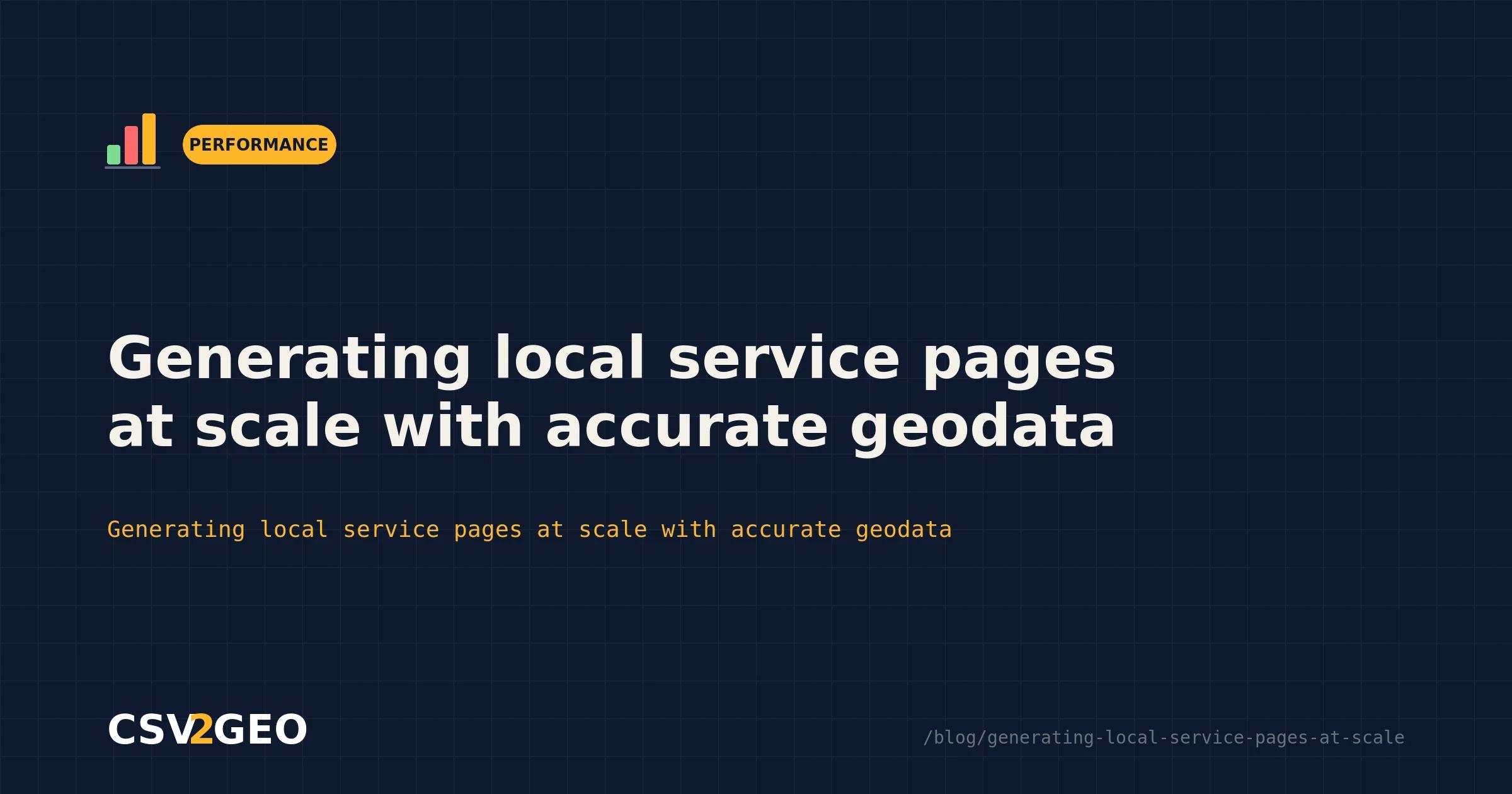 Generating local service pages at scale with accurate geodata