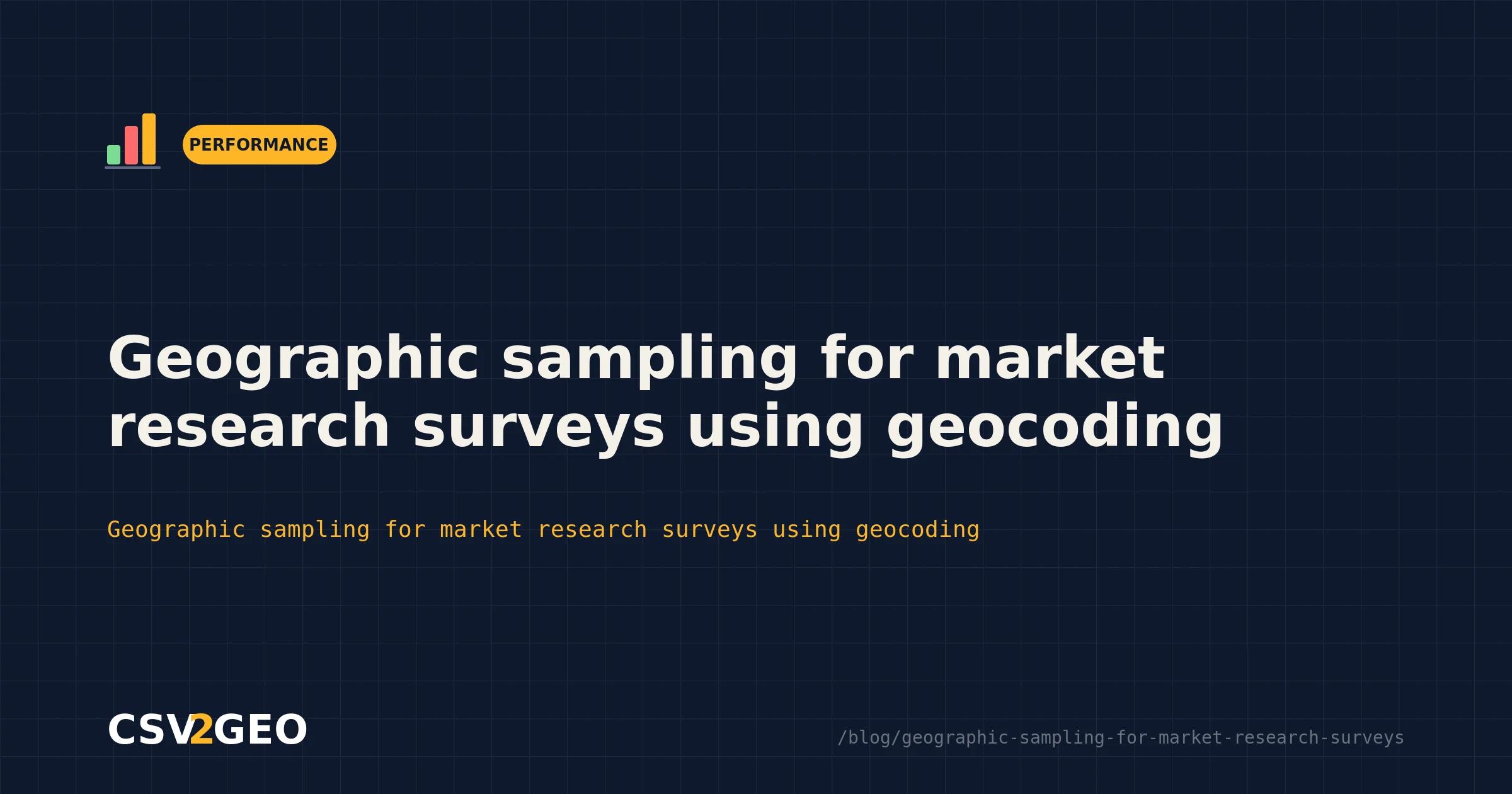 Geographic sampling for market research surveys using geocoding
