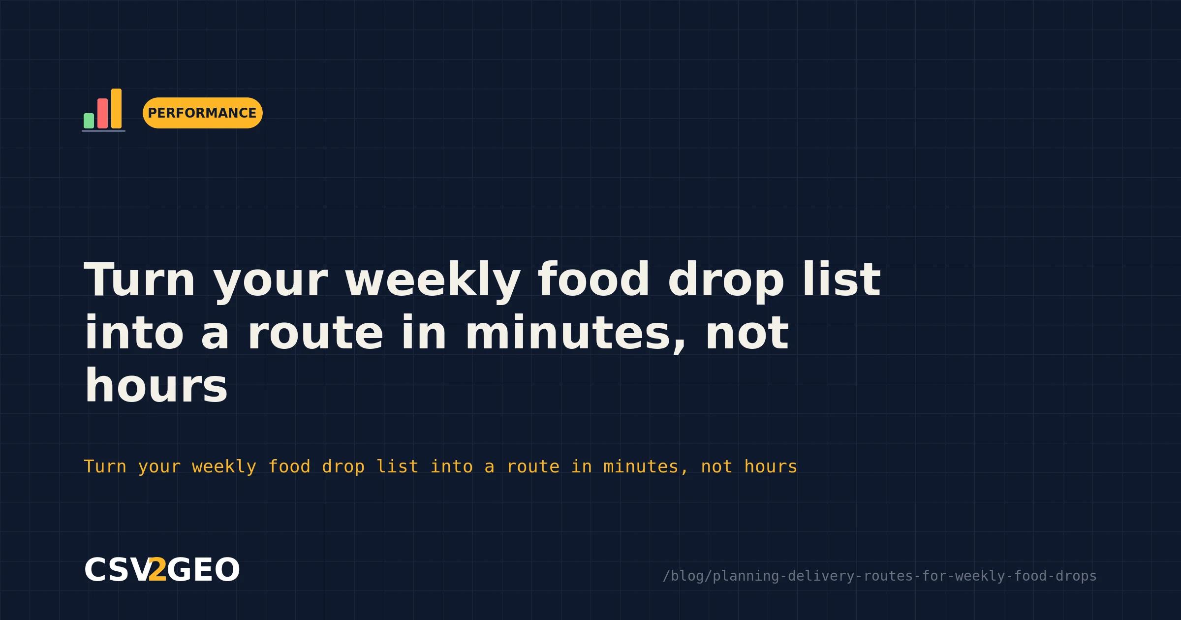 Turn your weekly food drop list into a route in minutes, not hours