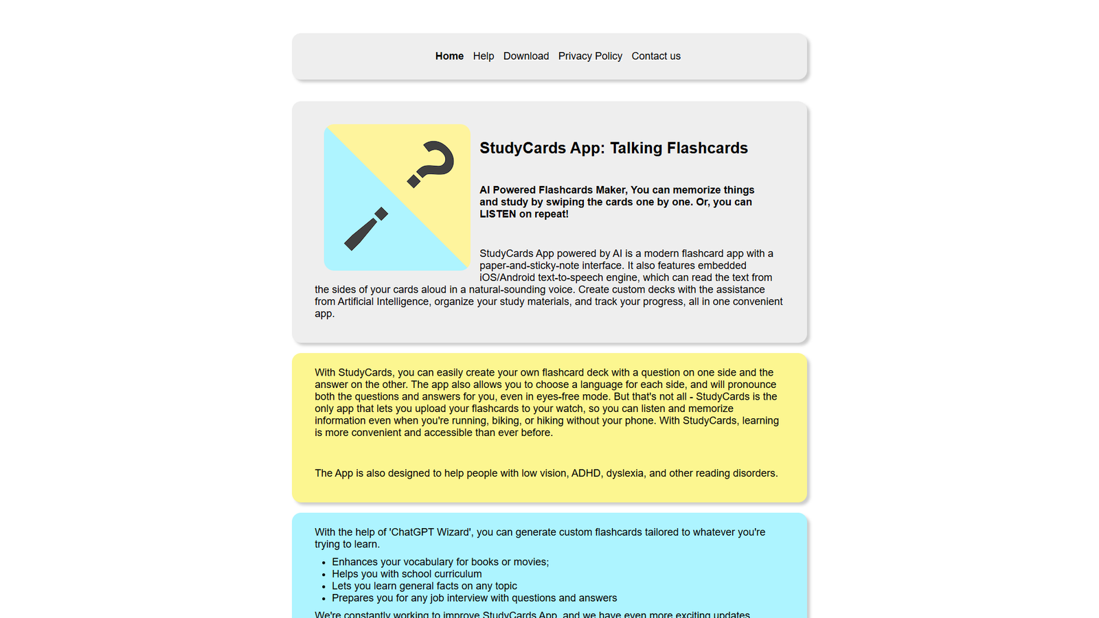 StudyCards App — интерфейс нейросети StudyCards App — интерфейс нейросети