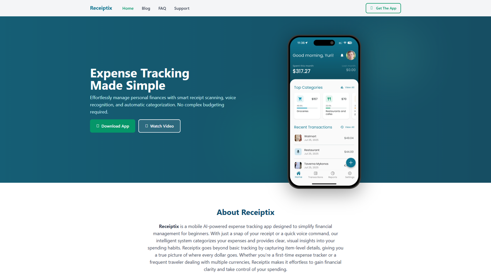 Receiptix — интерфейс нейросети Receiptix — интерфейс нейросети
