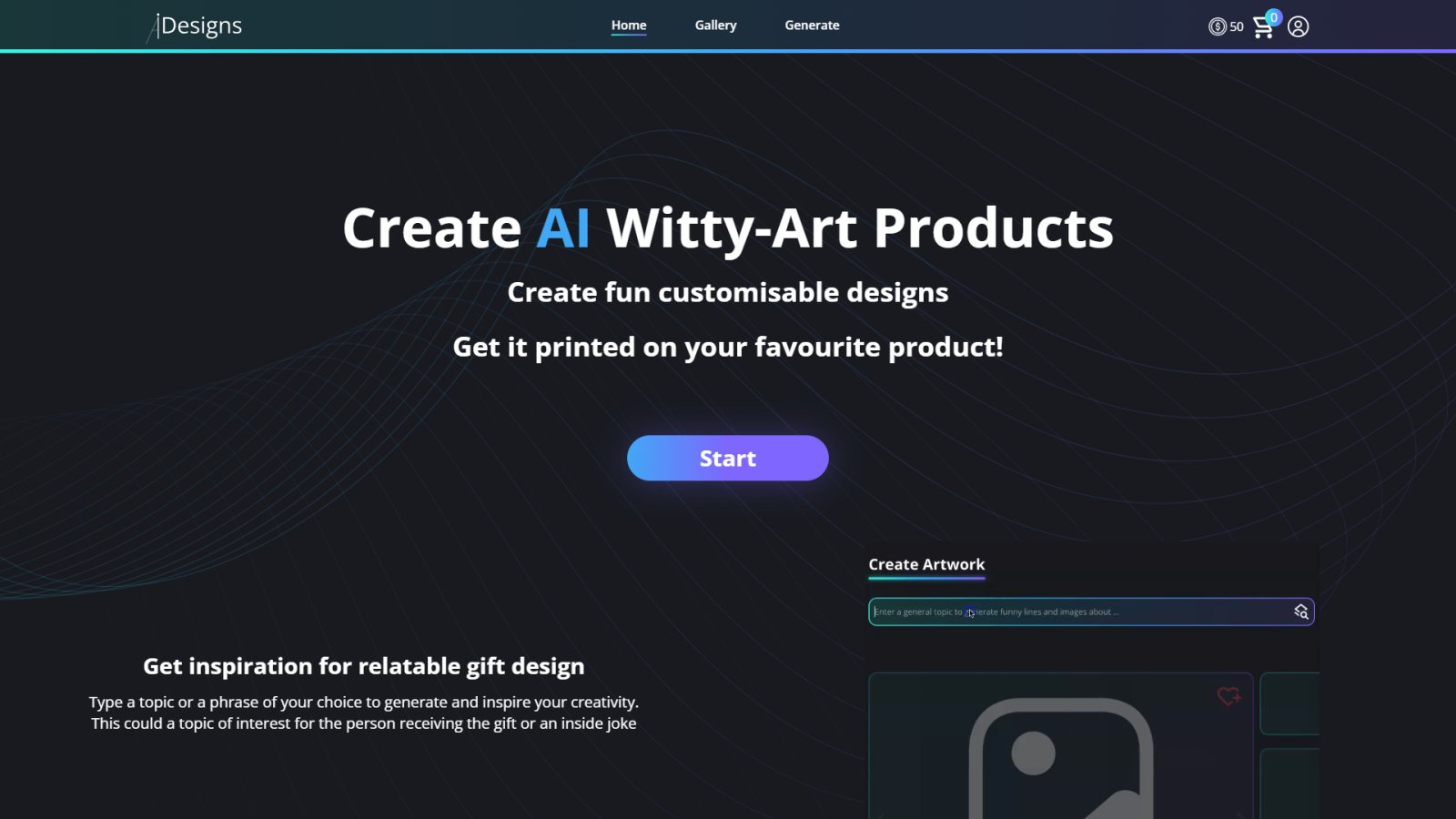 Idesigns нейросеть Главная страница