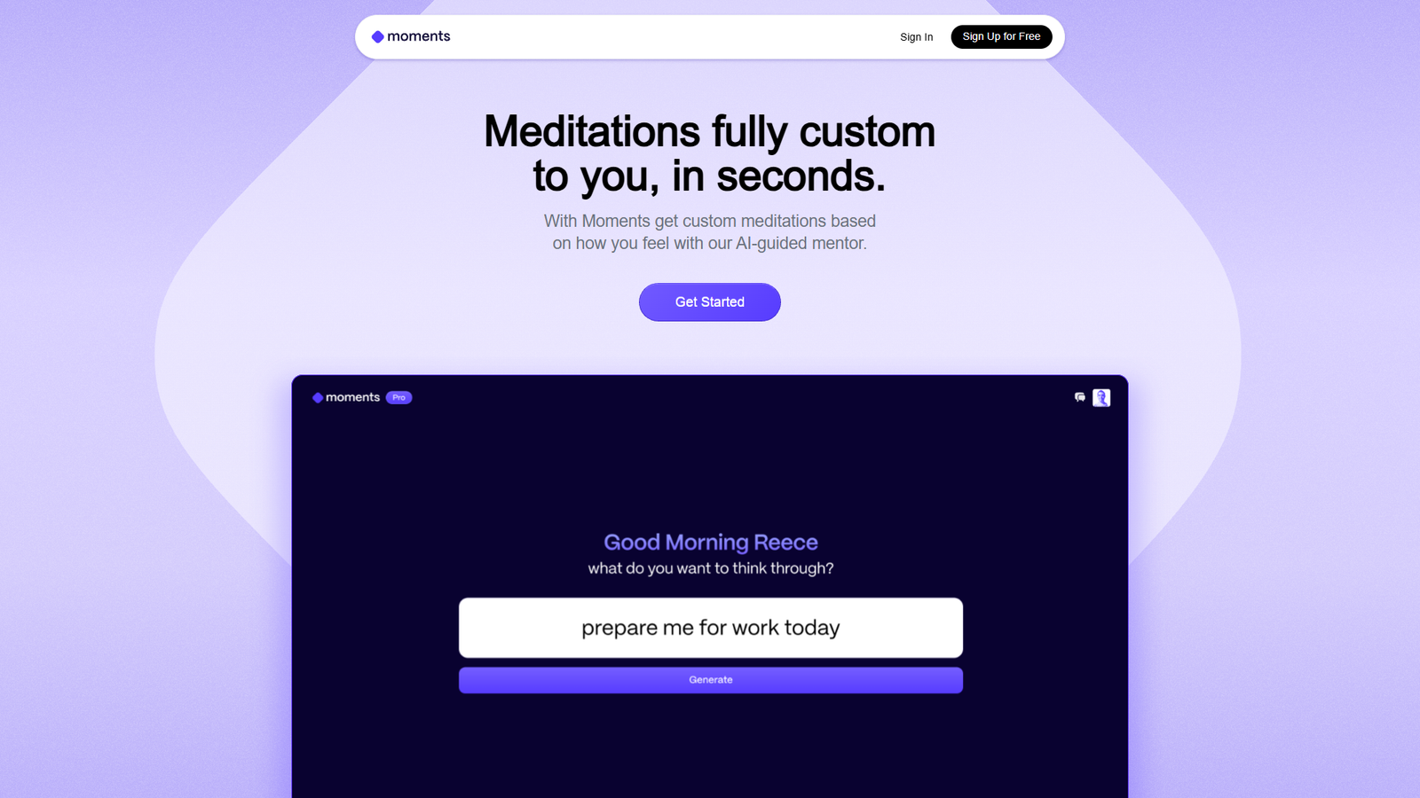 Moments — интерфейс нейросети Moments — интерфейс нейросети