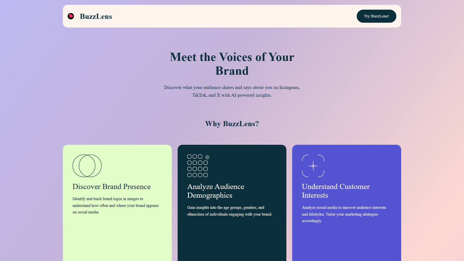 BuzzLens — интерфейс нейросети BuzzLens — интерфейс нейросети