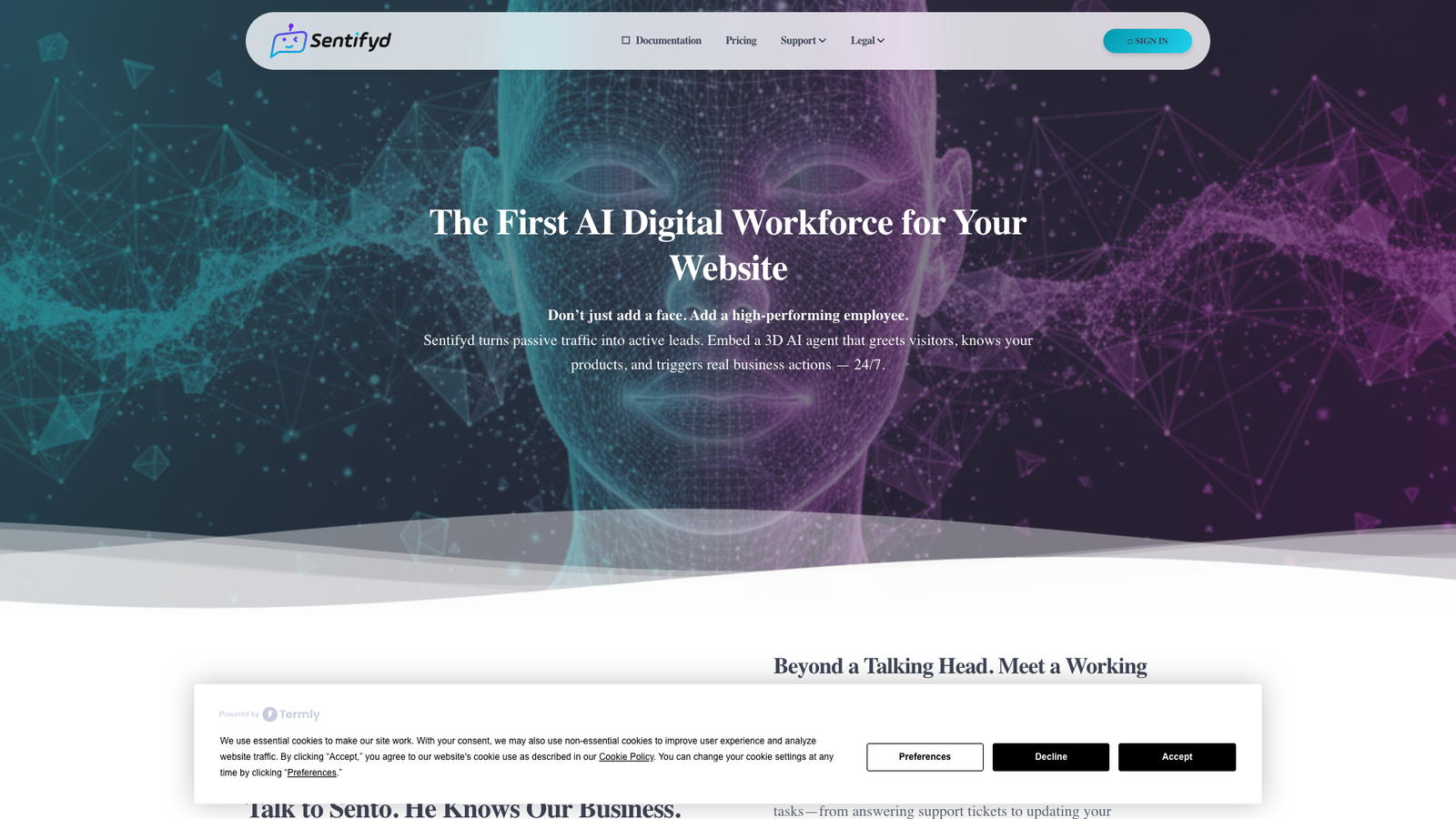 Sentifyd — интерфейс нейросети