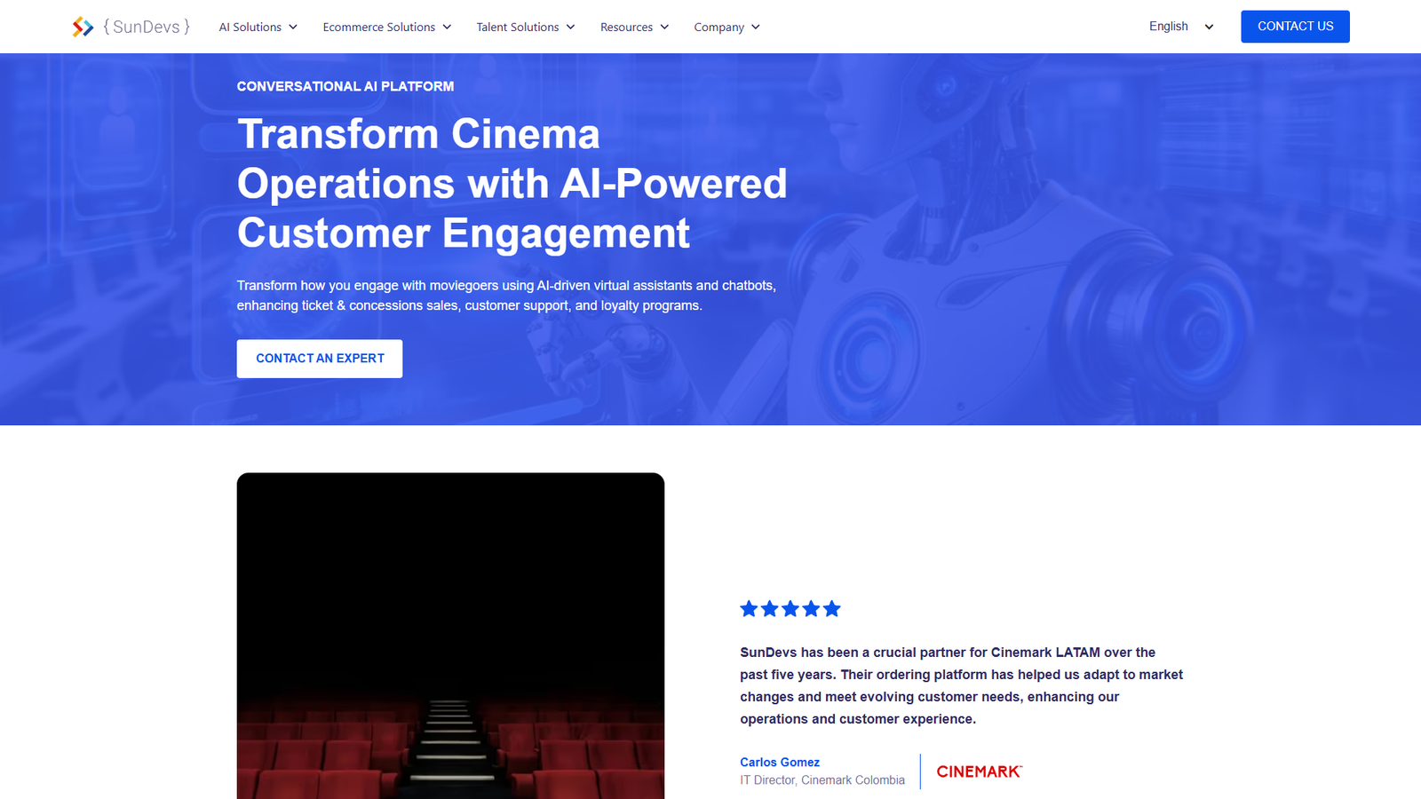 SunDevs AI Assistant for Cinemas — интерфейс нейросети SunDevs AI Assistant for Cinemas — интерфейс нейросети