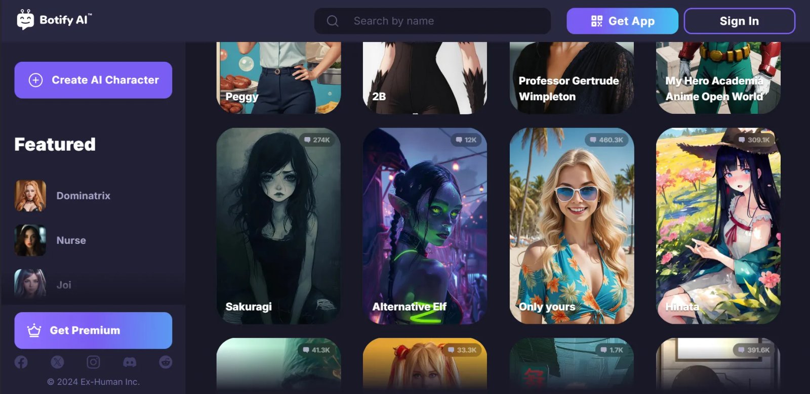 Botify AI Персонажи