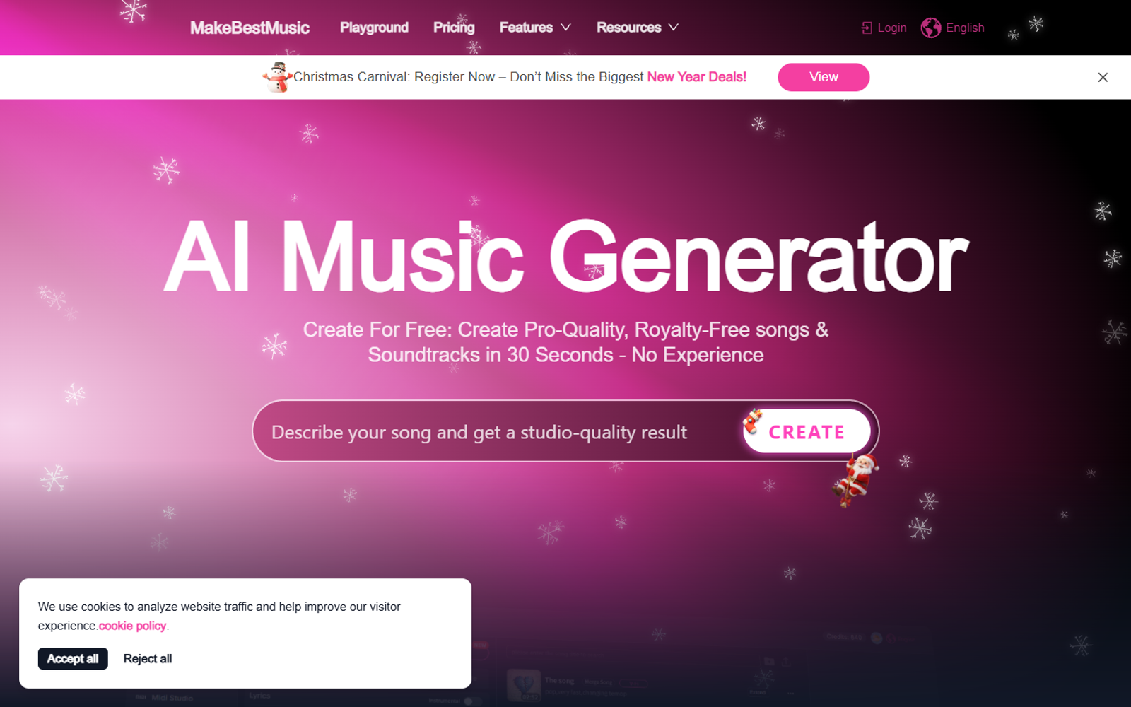 MakeBestMusic AI Music Generator — интерфейс нейросети MakeBestMusic AI Music Generator — интерфейс нейросети