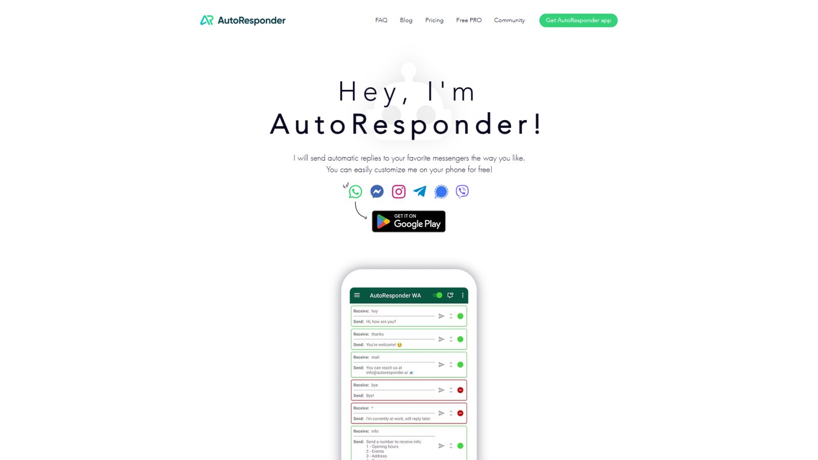 AutoResponder.ai нейросеть Главная страница