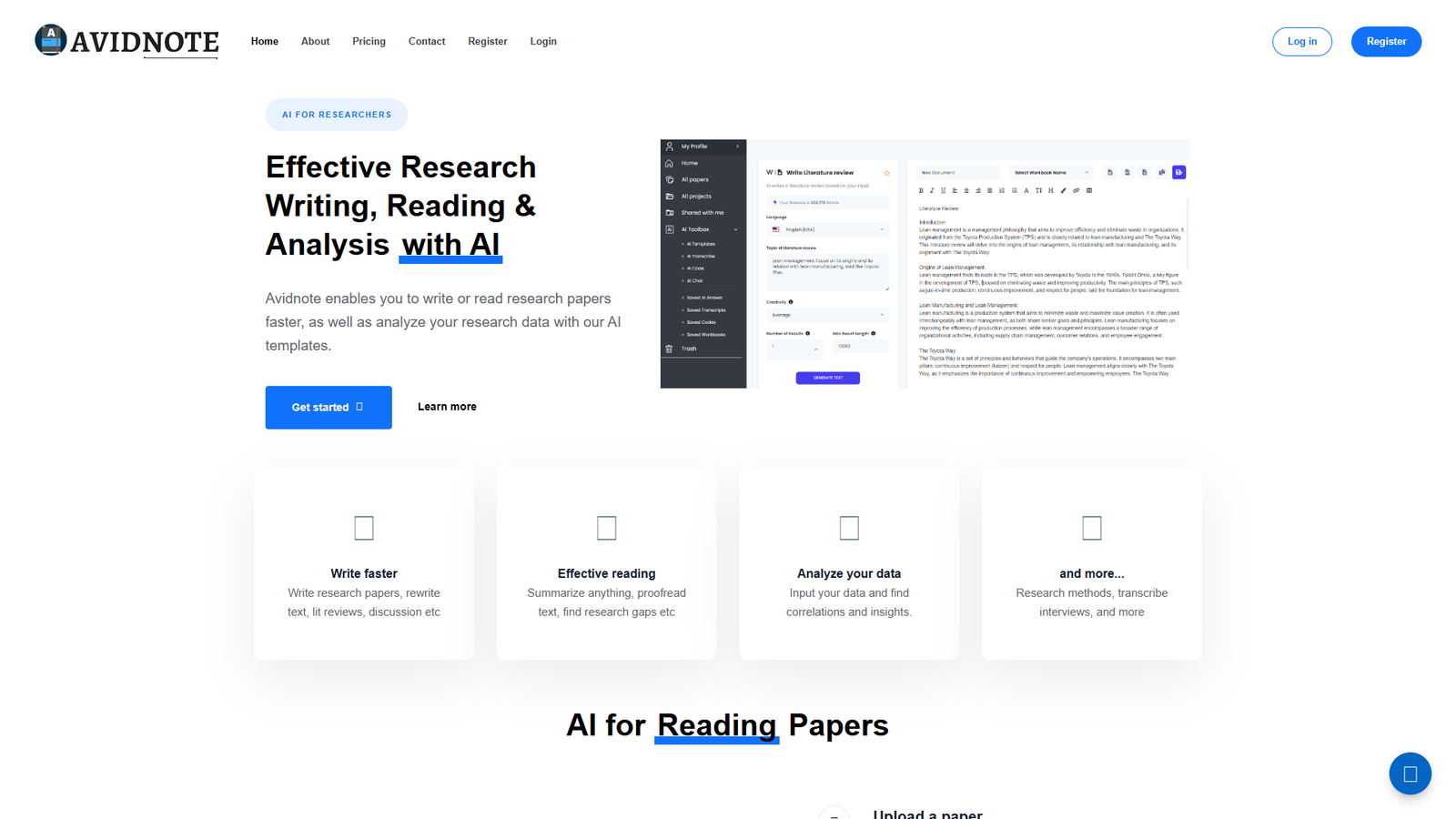 Avidnote — интерфейс нейросети Avidnote — интерфейс нейросети