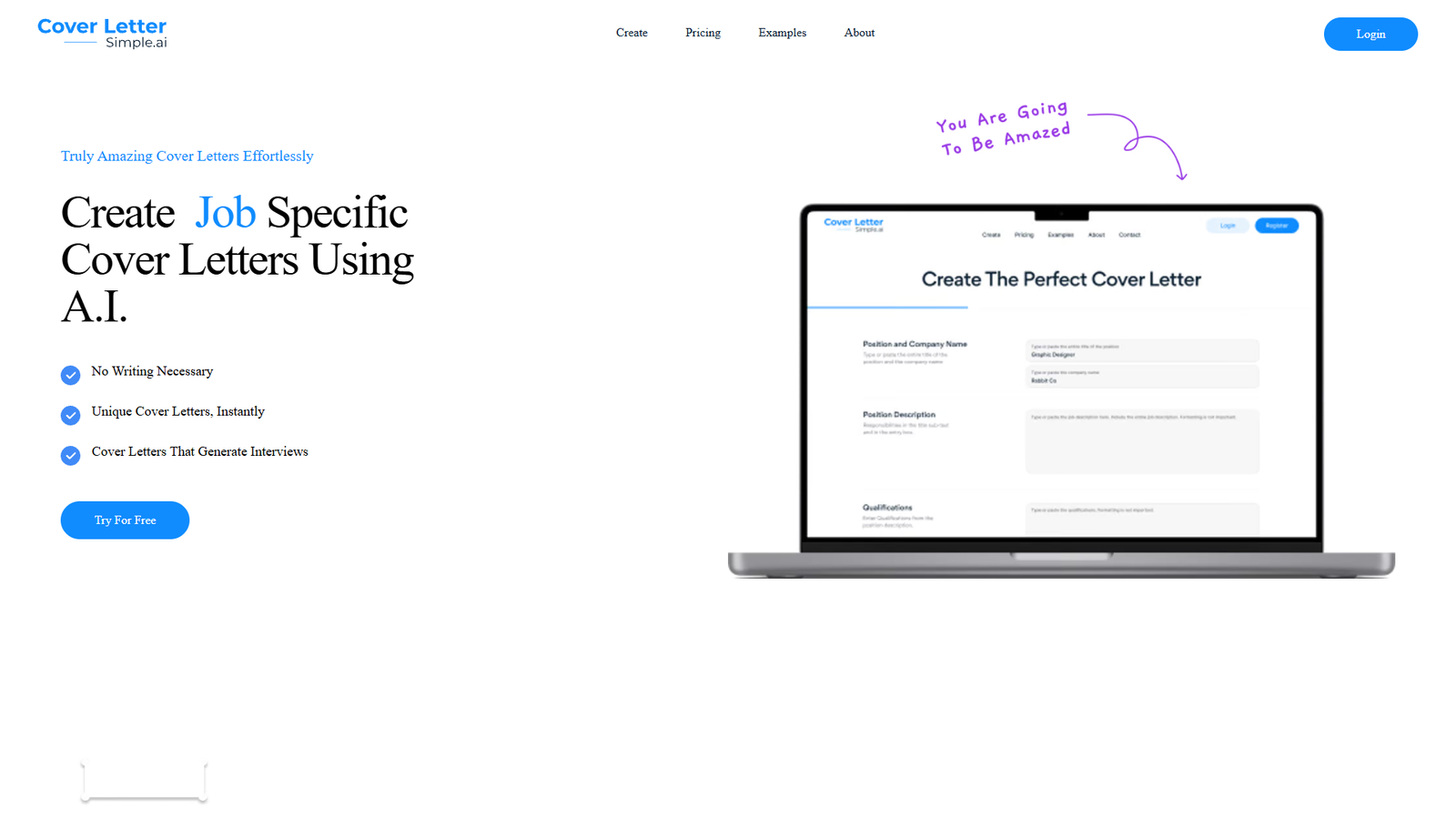 CoverLetterSimple.ai — интерфейс нейросети CoverLetterSimple.ai — интерфейс нейросети