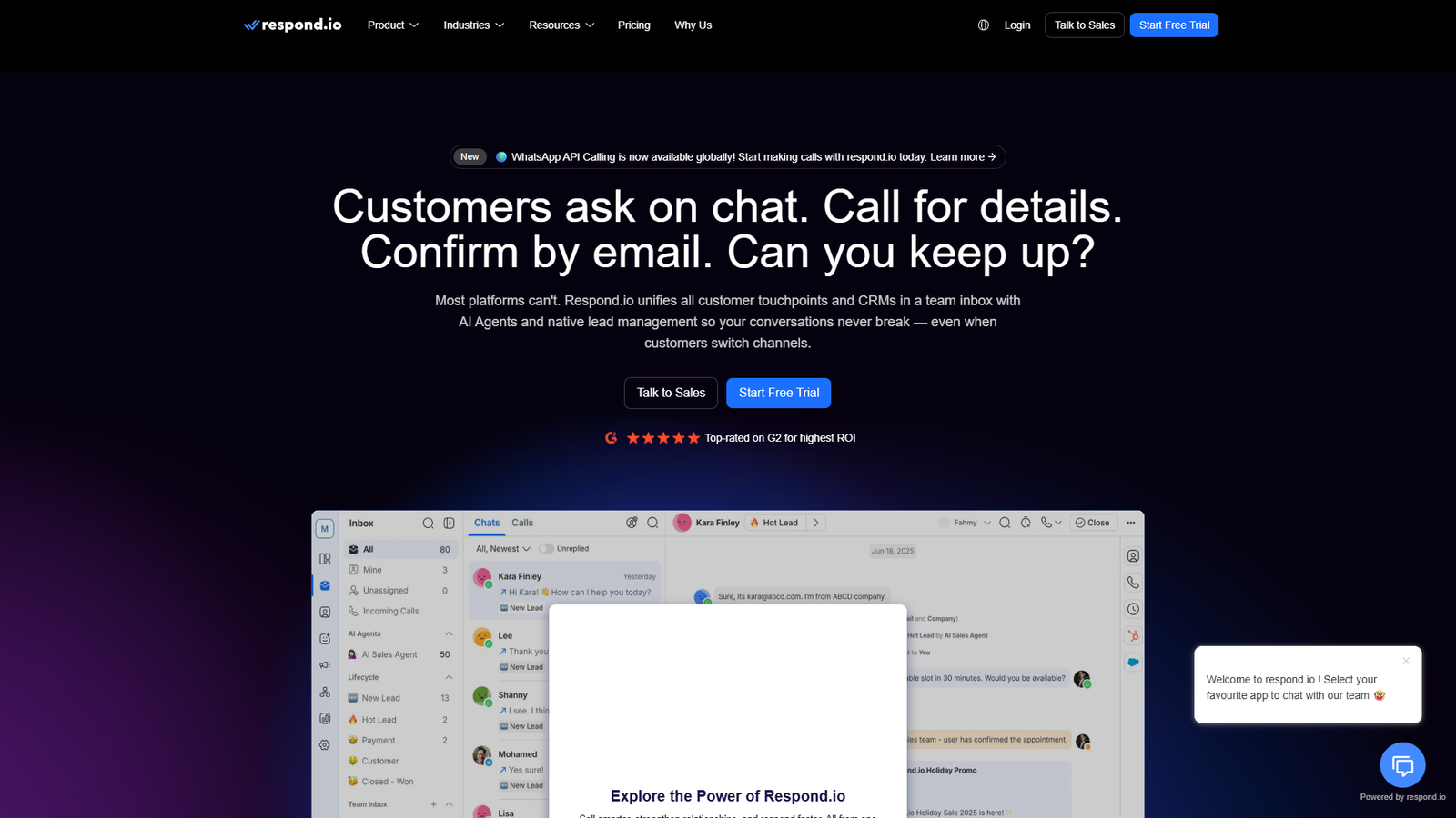 Respond.io — интерфейс нейросети Respond.io — интерфейс нейросети