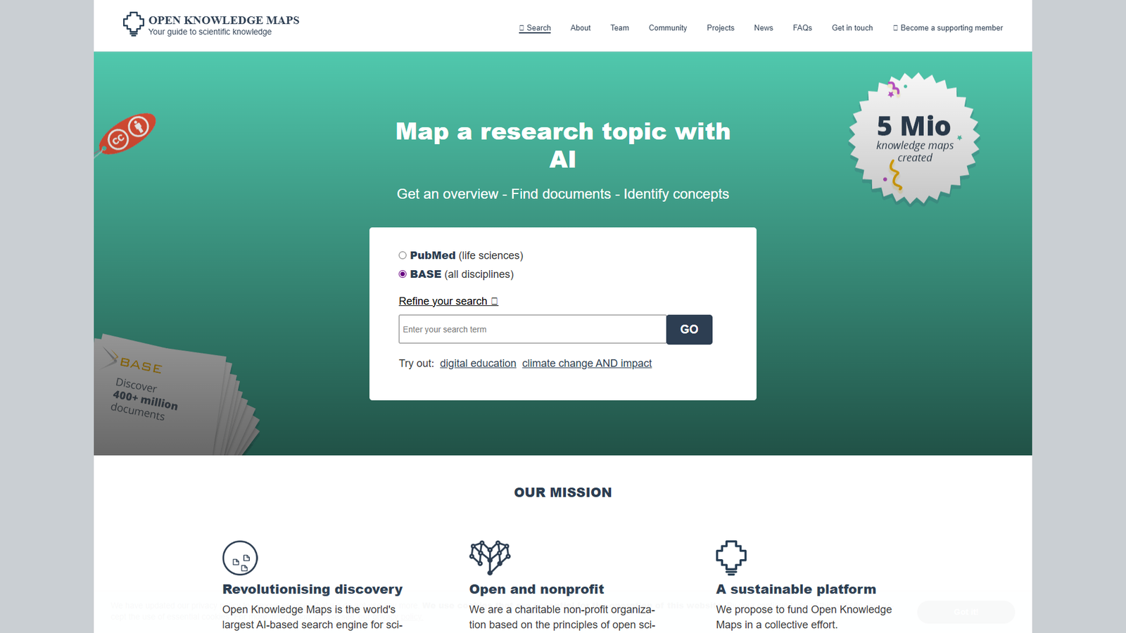 Open Knowledge Maps — интерфейс нейросети Open Knowledge Maps — интерфейс нейросети