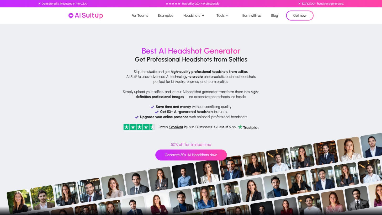 AI SuitUp нейросеть Главная страница
