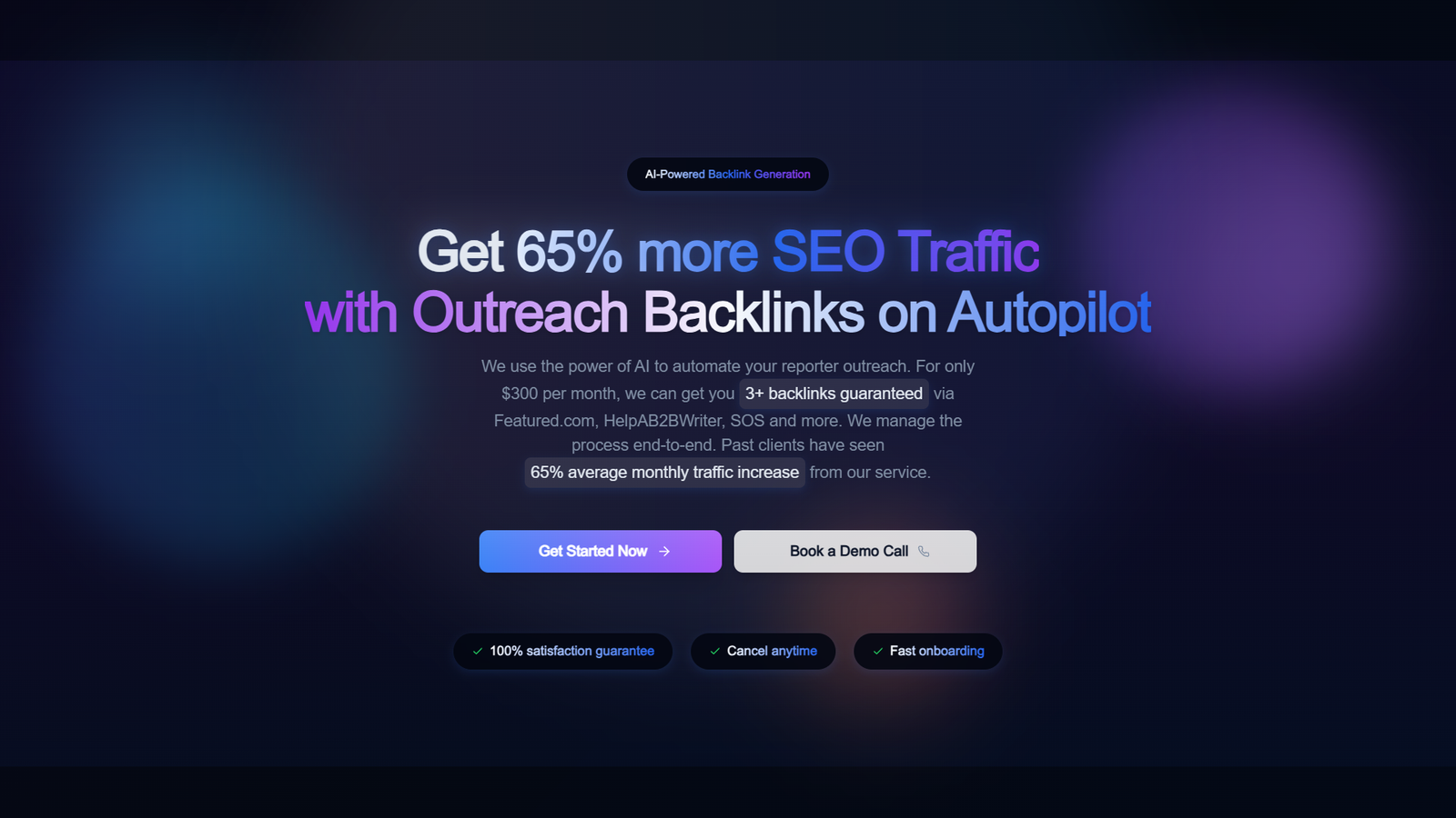 Backlinker AI — интерфейс нейросети Backlinker AI — интерфейс нейросети