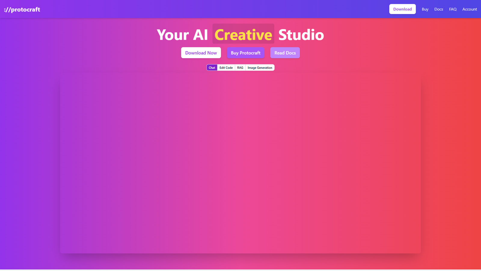 Protocraft AI — интерфейс нейросети Protocraft AI — интерфейс нейросети