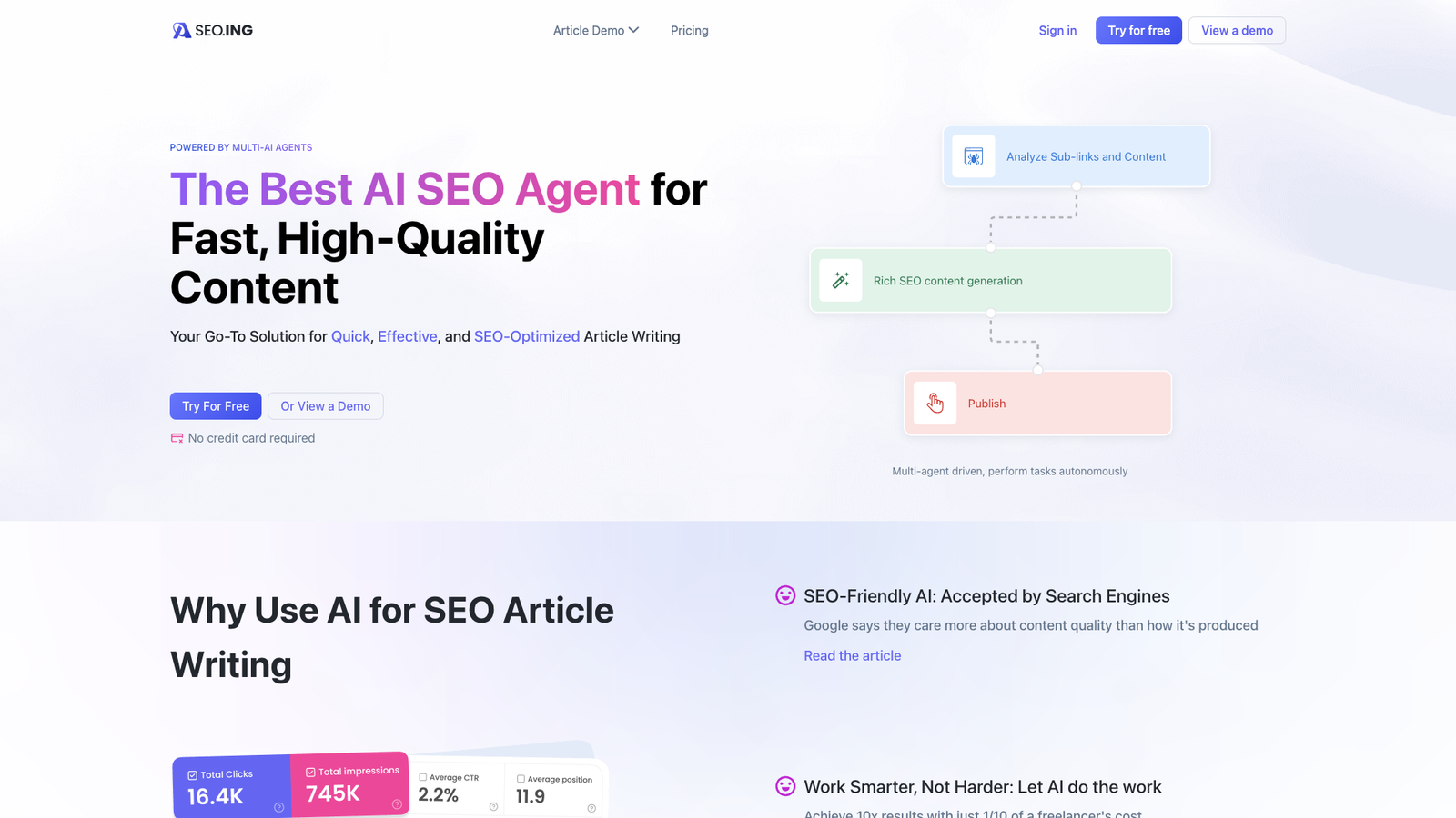 seo.ing — интерфейс нейросети