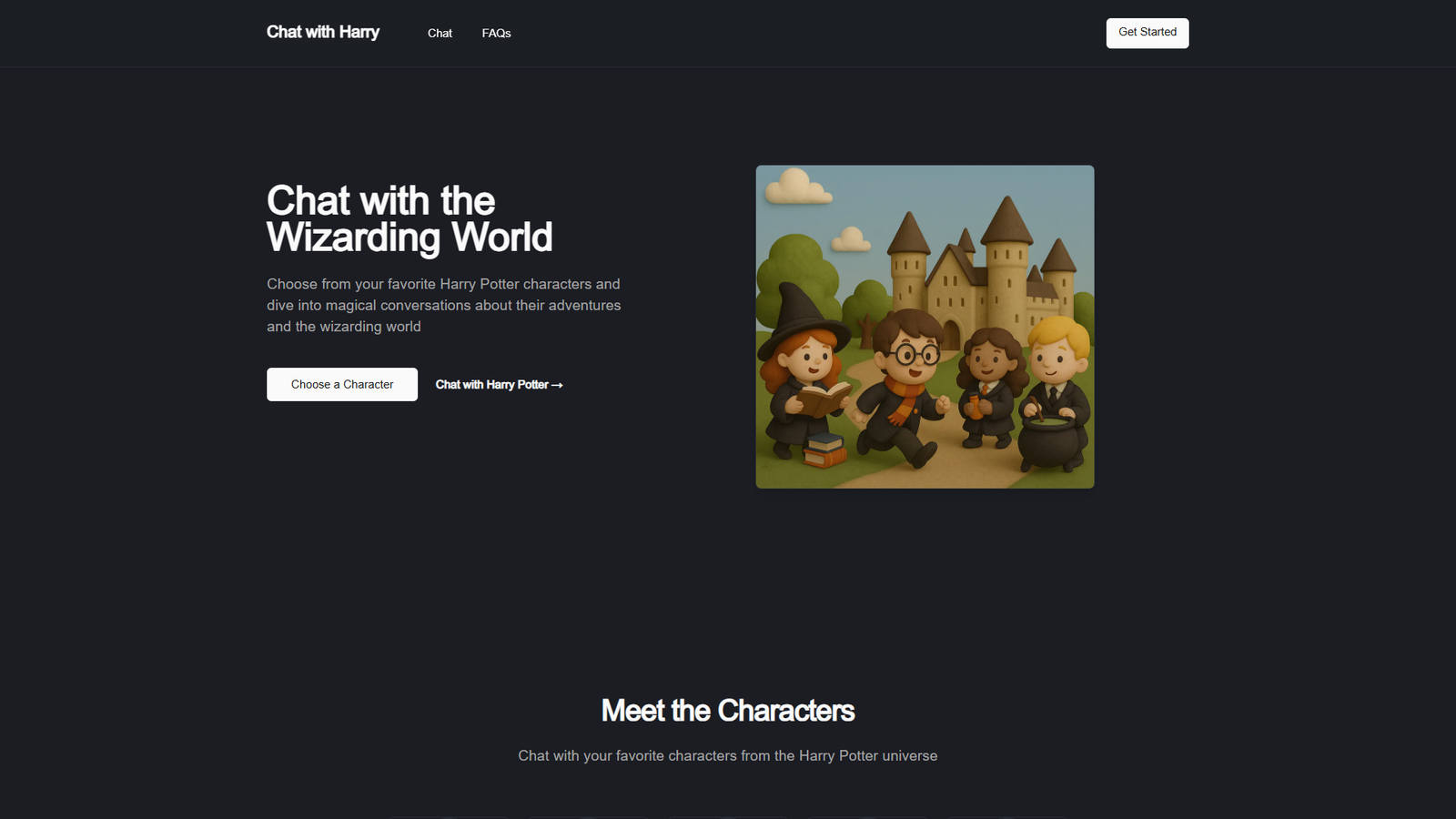 Chat with Harry Potter Characters — интерфейс нейросети Chat with Harry Potter Characters — интерфейс нейросети
