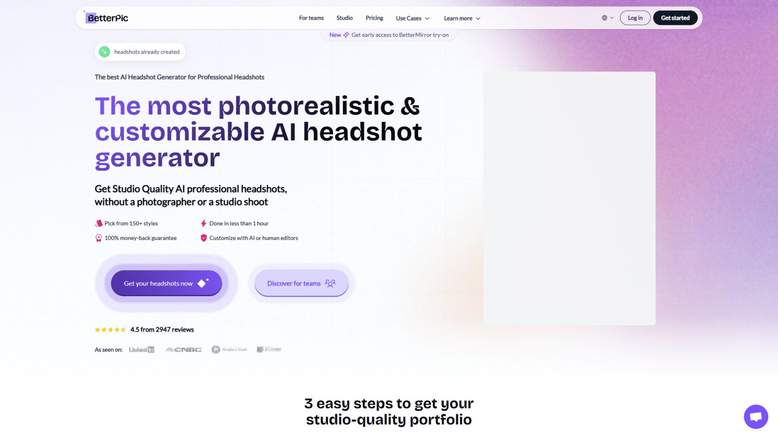 BetterPic нейросеть Главная страница