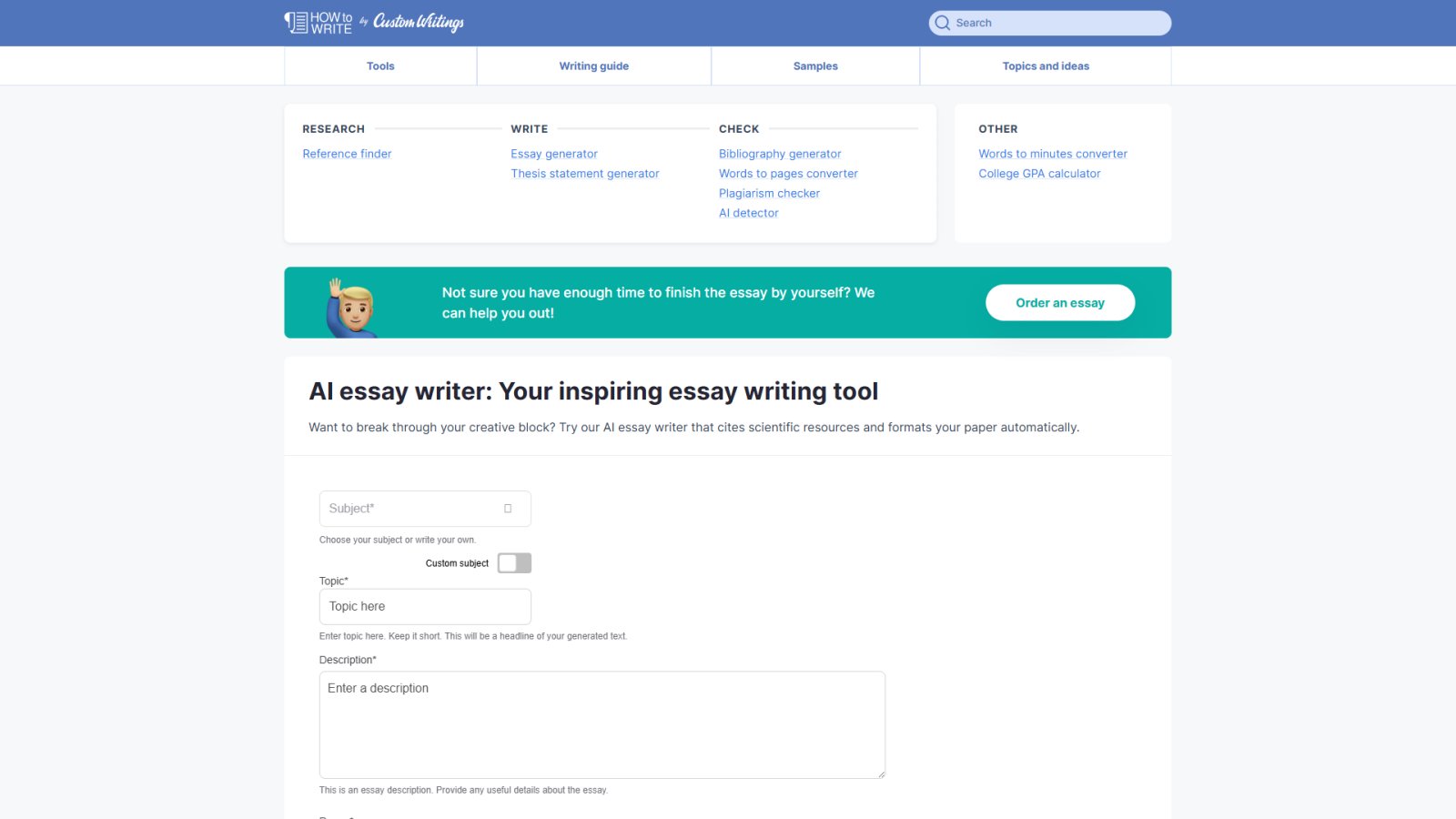 CustomWritings нейросеть Главная страница