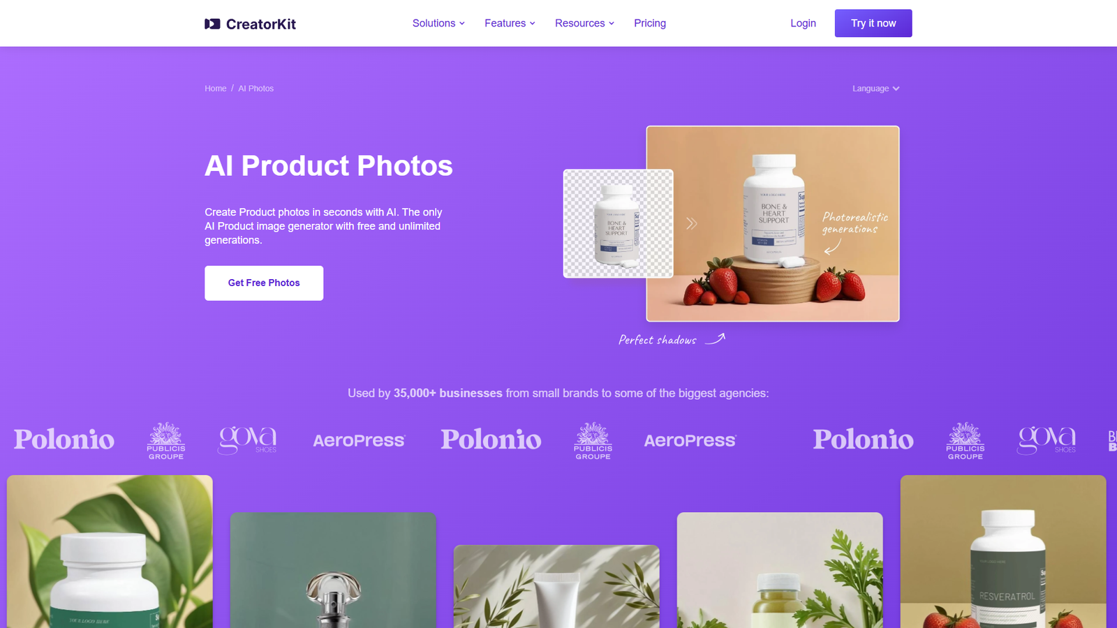 CreatorKit AI Product Photos — интерфейс нейросети CreatorKit AI Product Photos — интерфейс нейросети