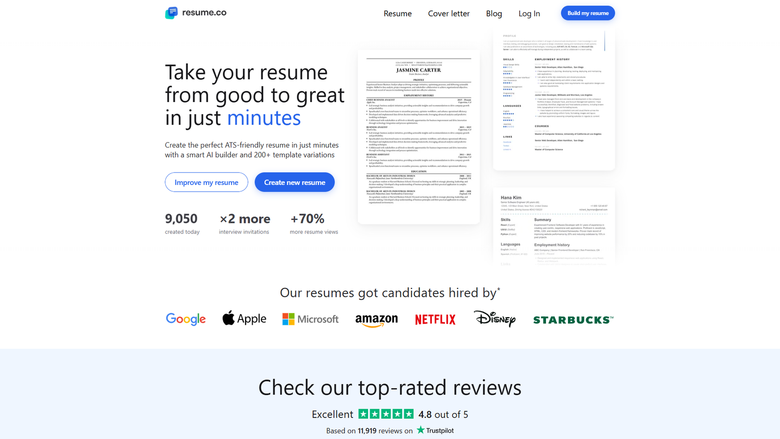 Resume.co — интерфейс нейросети Resume.co — интерфейс нейросети