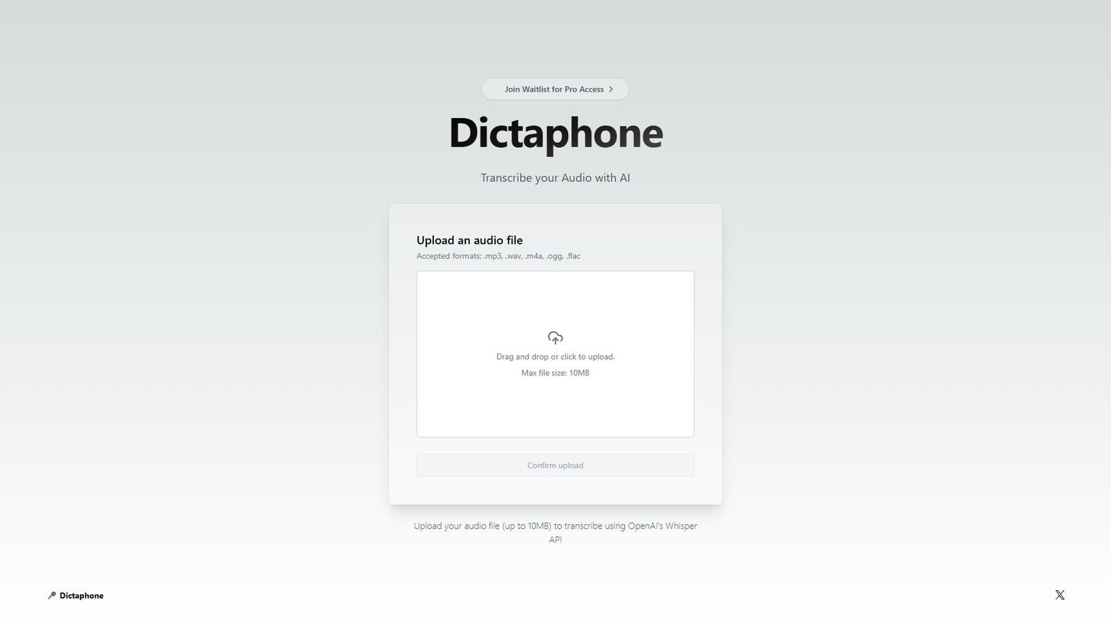 Dictaphone — интерфейс нейросети Dictaphone — интерфейс нейросети