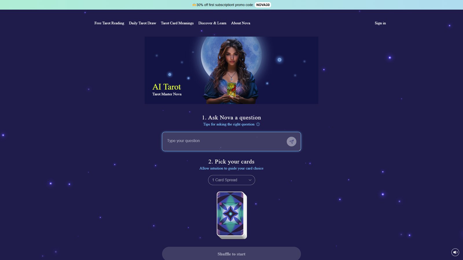 AI Tarot Nova — интерфейс нейросети AI Tarot Nova — интерфейс нейросети
