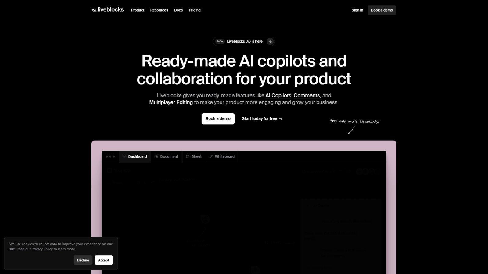 Liveblocks нейросеть Главная страница