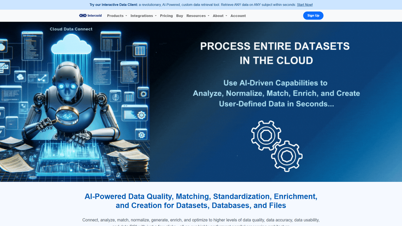 Interzoid Cloud Data Connect — интерфейс нейросети Interzoid Cloud Data Connect — интерфейс нейросети