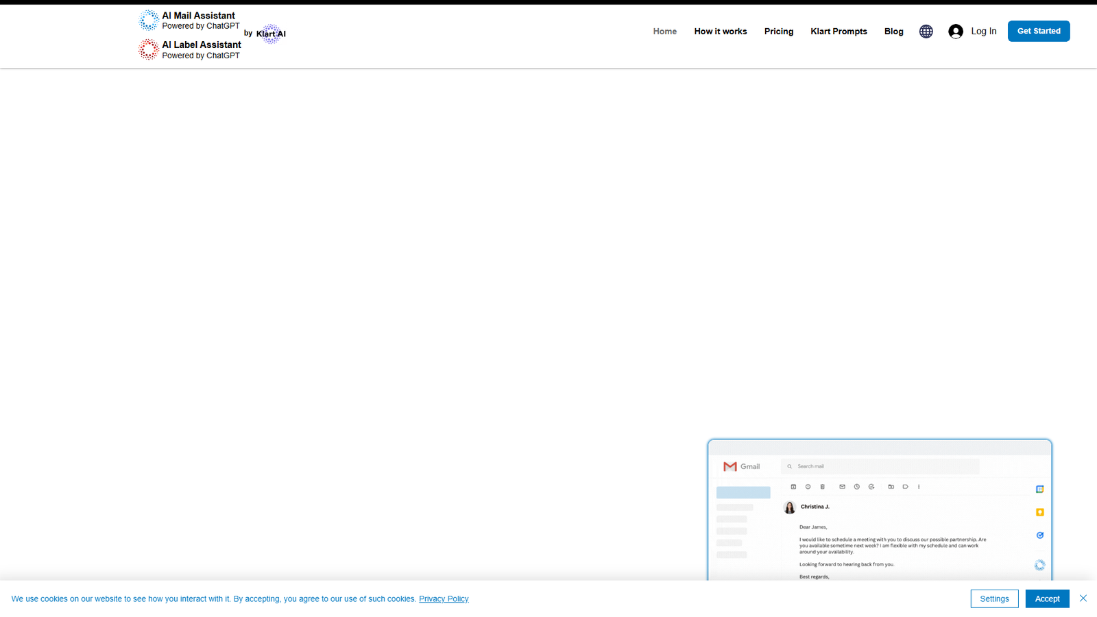 AI Mail Assistant — интерфейс нейросети AI Mail Assistant — интерфейс нейросети