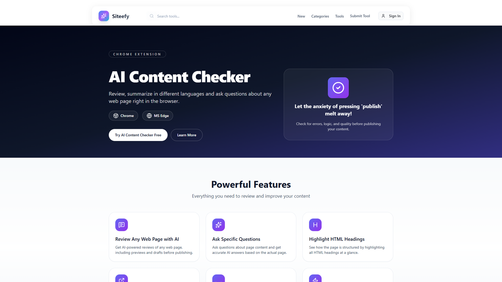 Siteefy AI Content Checker — интерфейс нейросети Siteefy AI Content Checker — интерфейс нейросети