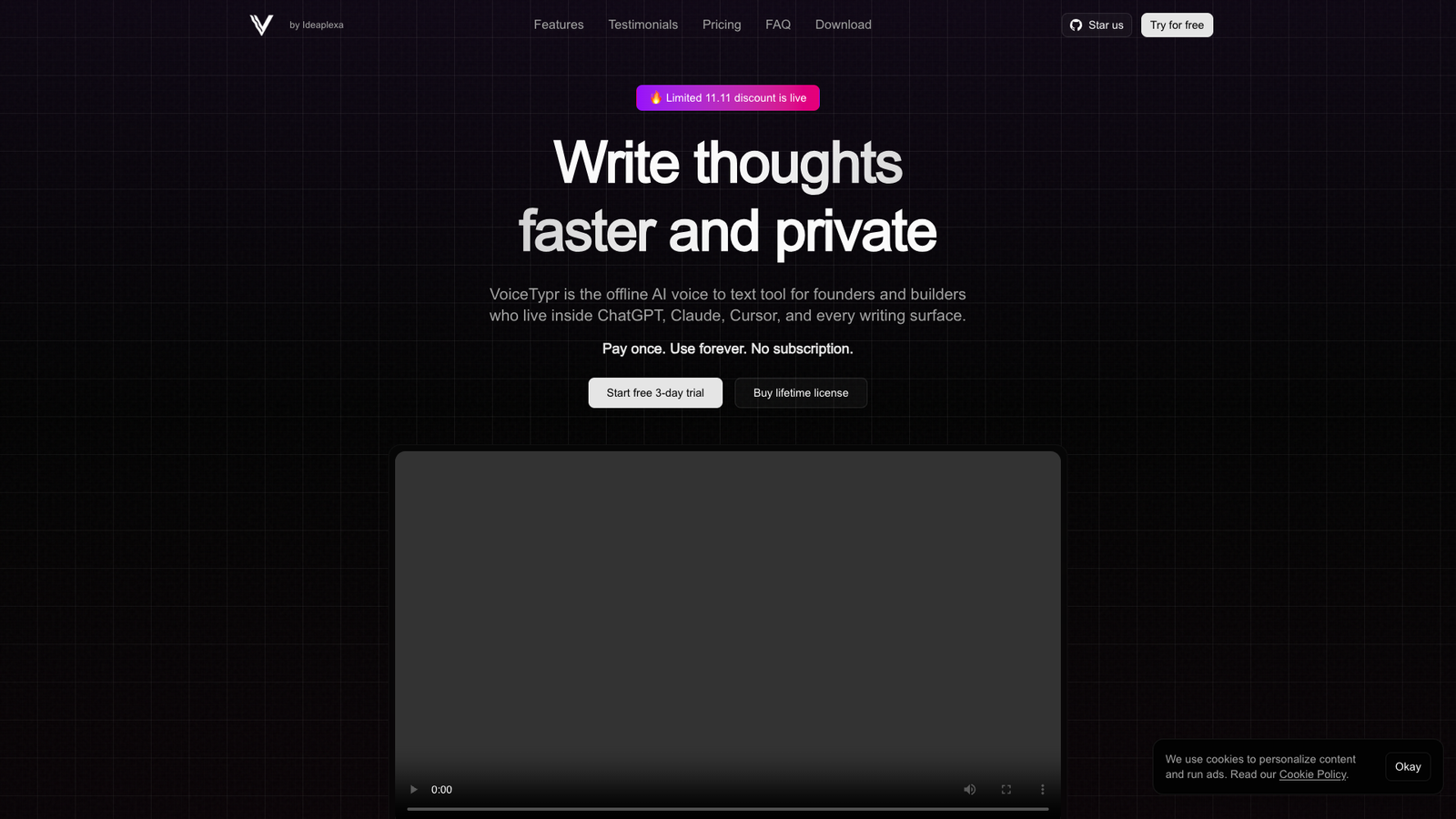 VoiceTypr — интерфейс нейросети