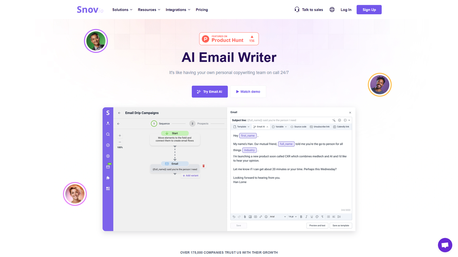 Snov.io AI Email Writer — интерфейс нейросети Snov.io AI Email Writer — интерфейс нейросети