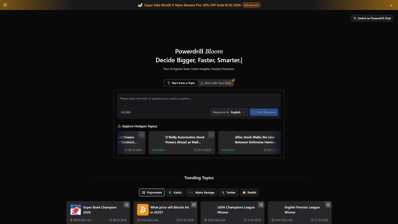 Powerdrill Bloom — интерфейс нейросети Powerdrill Bloom — интерфейс нейросети